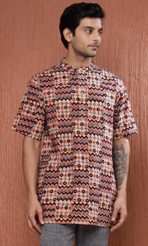 Multi Cotton Kalamkari Printed Short Kurta